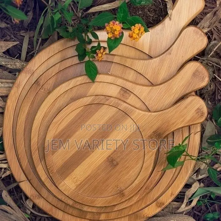 Round Wooden Food Platter/Pizza Plate
