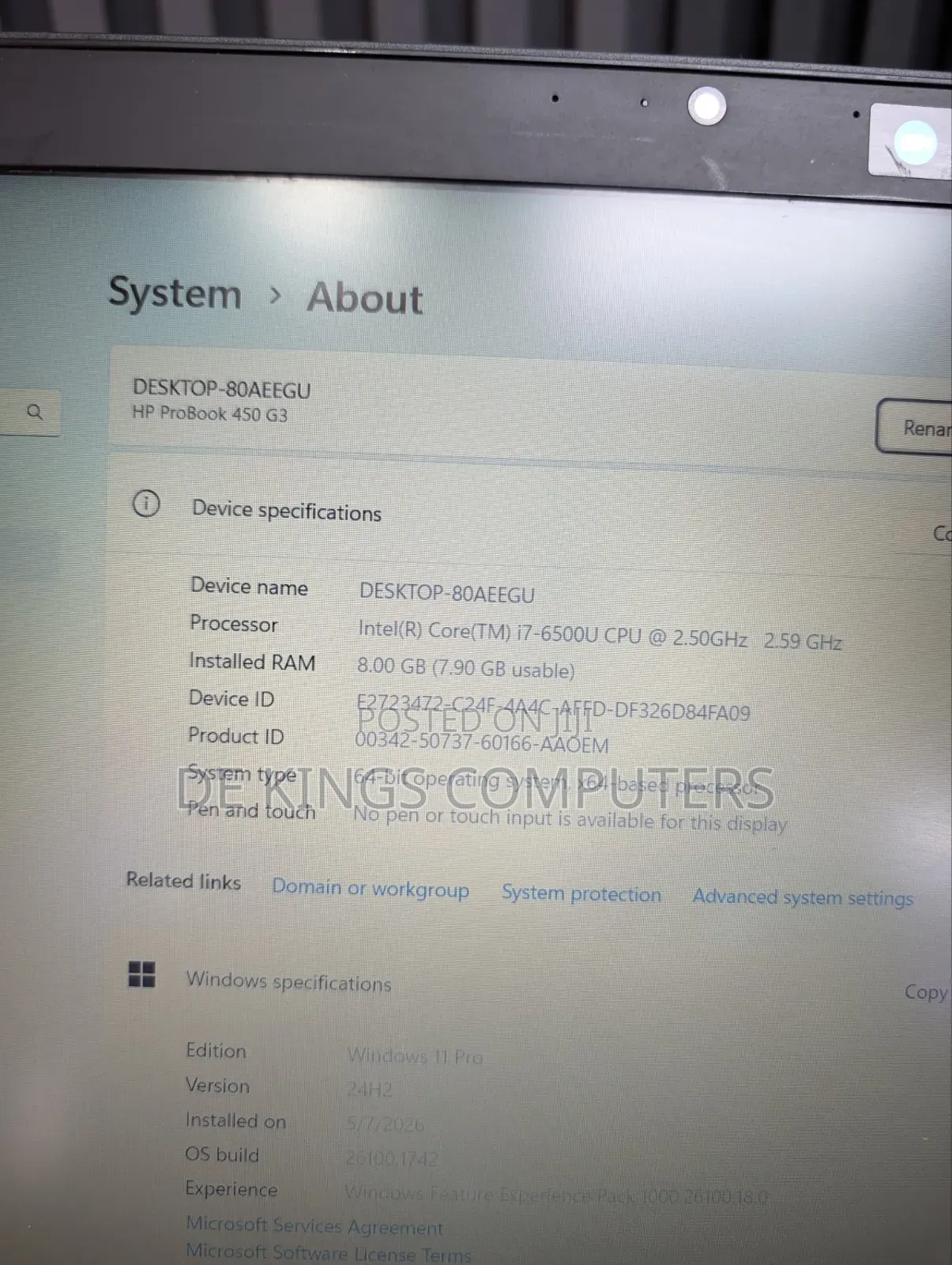 Laptop HP ProBook 450 G3 8GB Intel Core i7 SSD 256GB