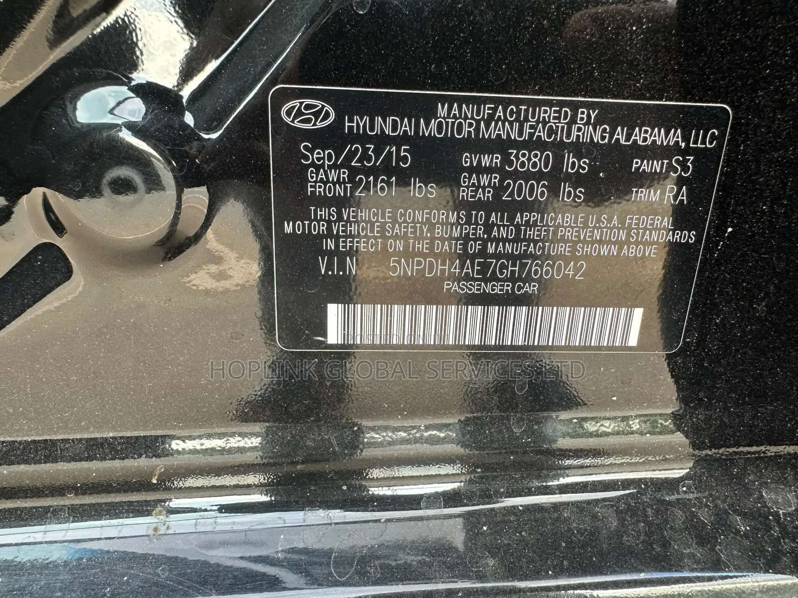 Hyundai Elantra SE 4dr Sedan (1.8L 4cyl 6M) 2015 Black
