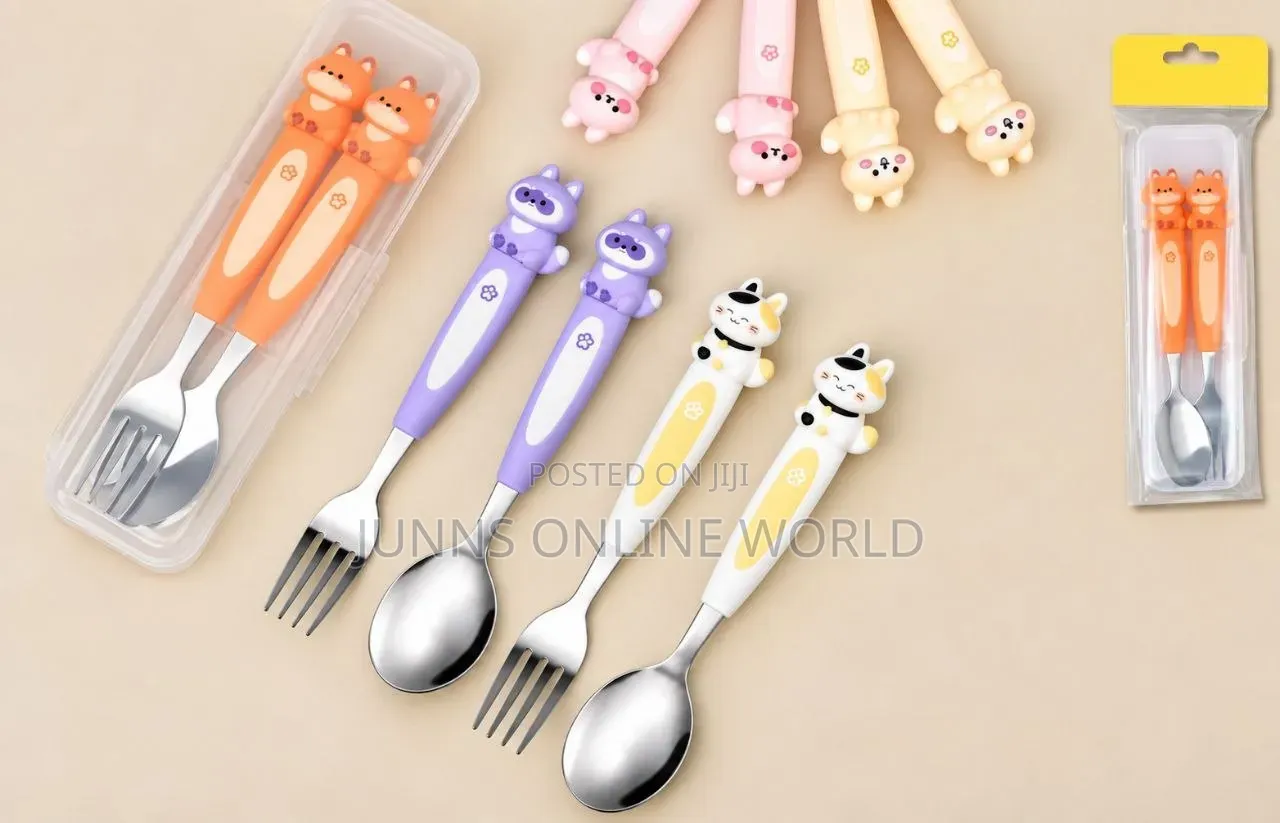 Cartoon Spoon and Fork Set for Kids