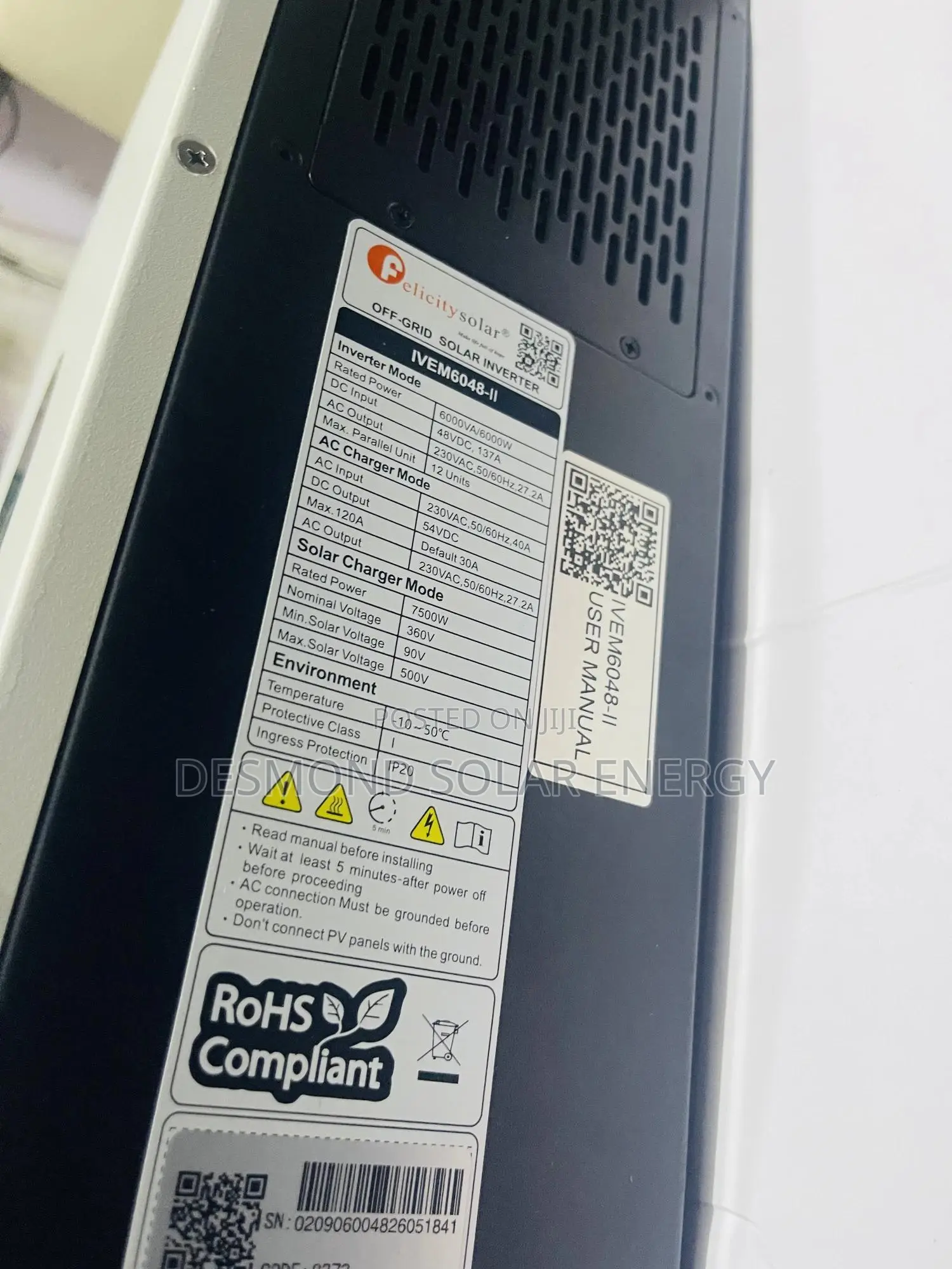 6kva Ivem 48v Felicity Solar hybrid Inverter Is Available Now