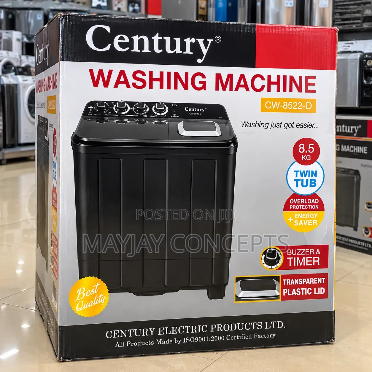 Century 8.5KG Twin Tub Washing Machine With Spin Dryer Timer