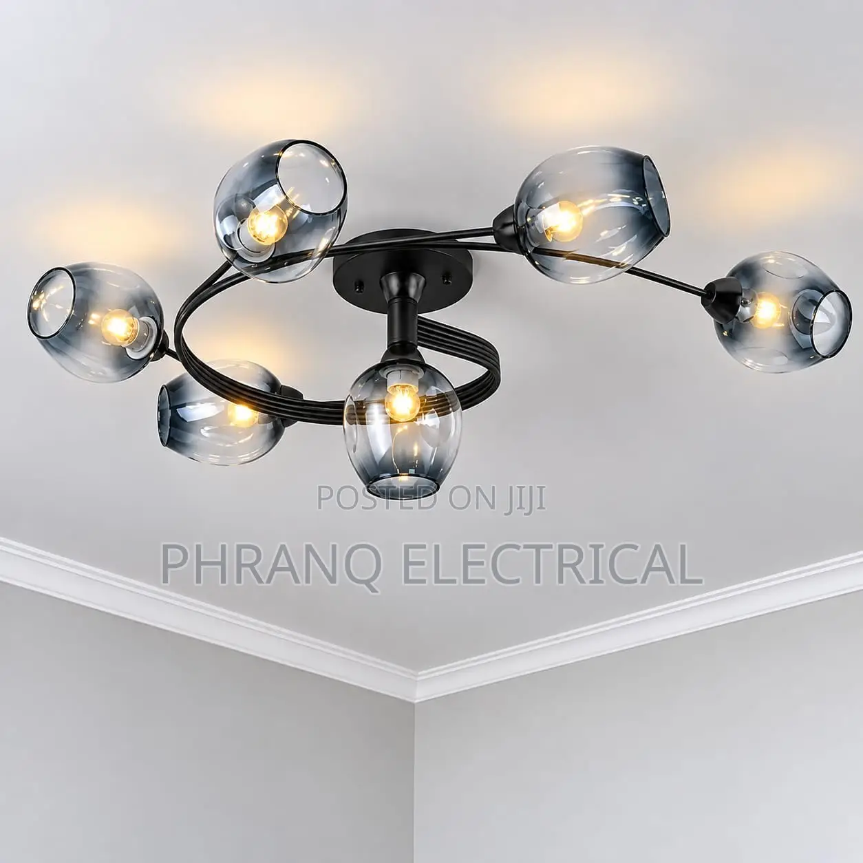 American Creative Magic Bean Molecular Glass Ceiling Light Black/Gold