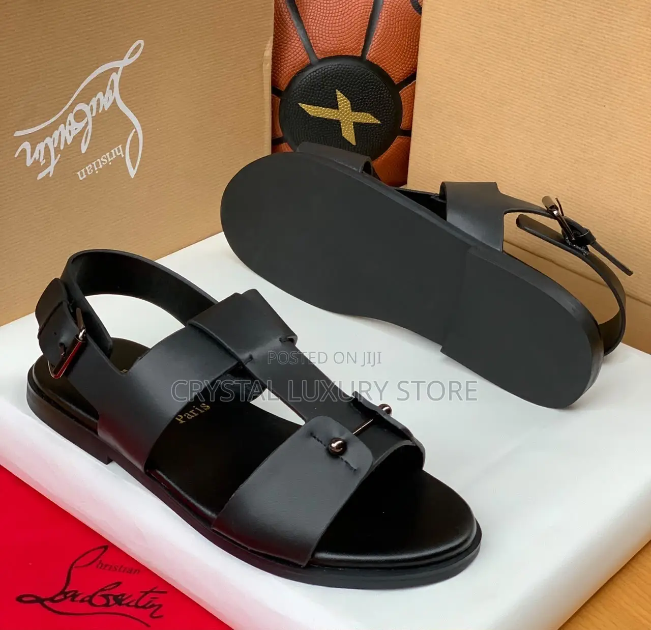 Christian Louboutin Quality Luxury Men Genuine Leather Sandals