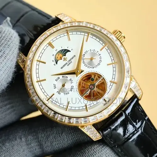 Vacheron Constantin Automatic Engine Genuine Leather Wristwatch