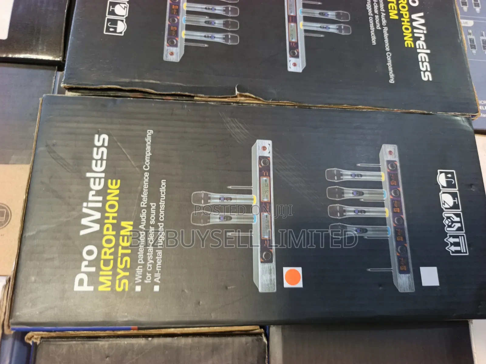4-Channel Pro Wireless Microphone System With Handheld Mics.