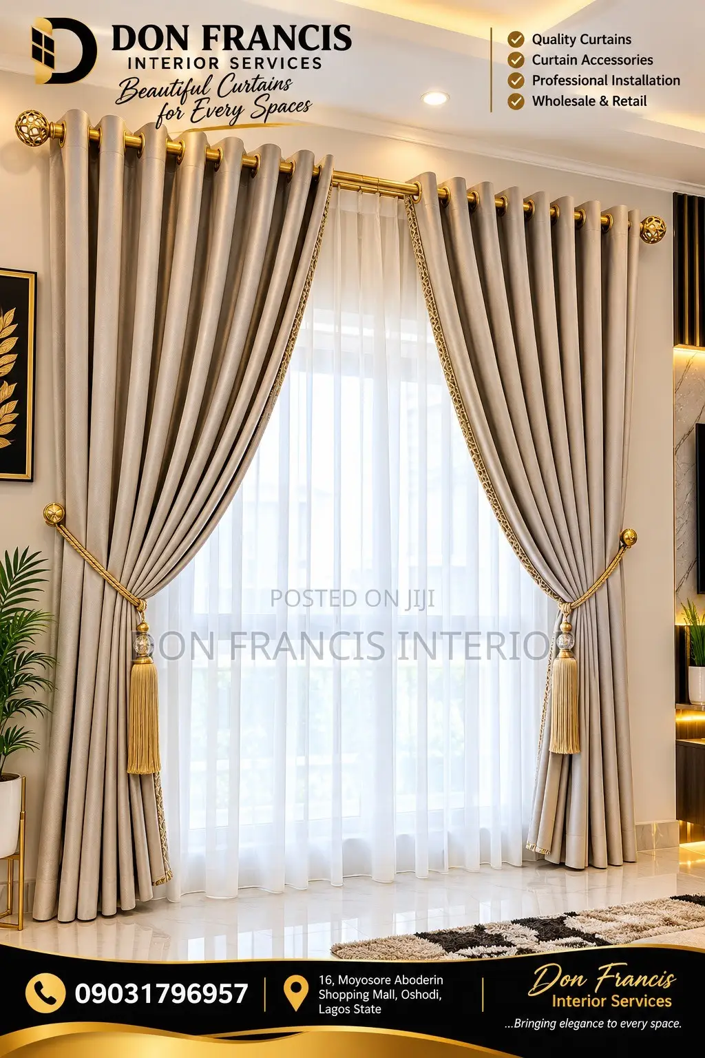 Don Francis Interior Service-Curtains,blinds Home Decor