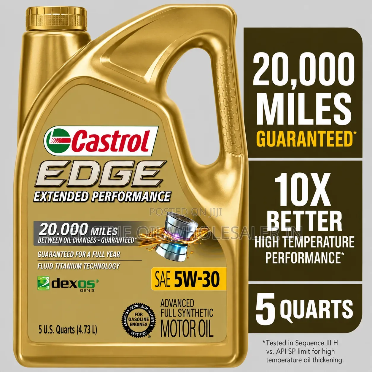 Castrol EDGE Extended Performance Motor Oil 5w-30 Gold 5 LITRES