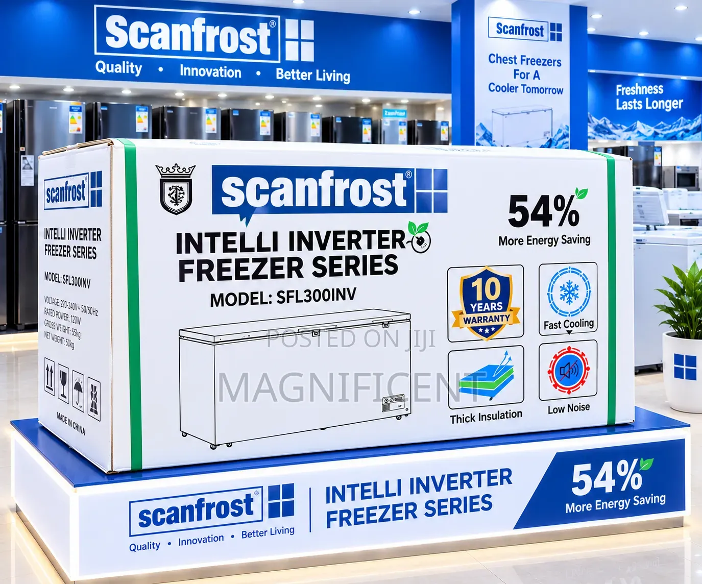 10 Years Warranty Scanfrost SFL300INV 300L Intelli Inverter Chest