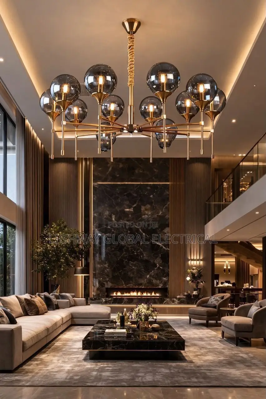 Copper Gold Nordic Glass Chandelier Light