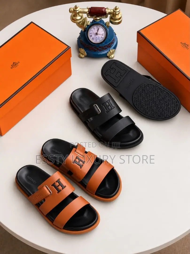 High Quality Luxury Hermes Strap Slippers