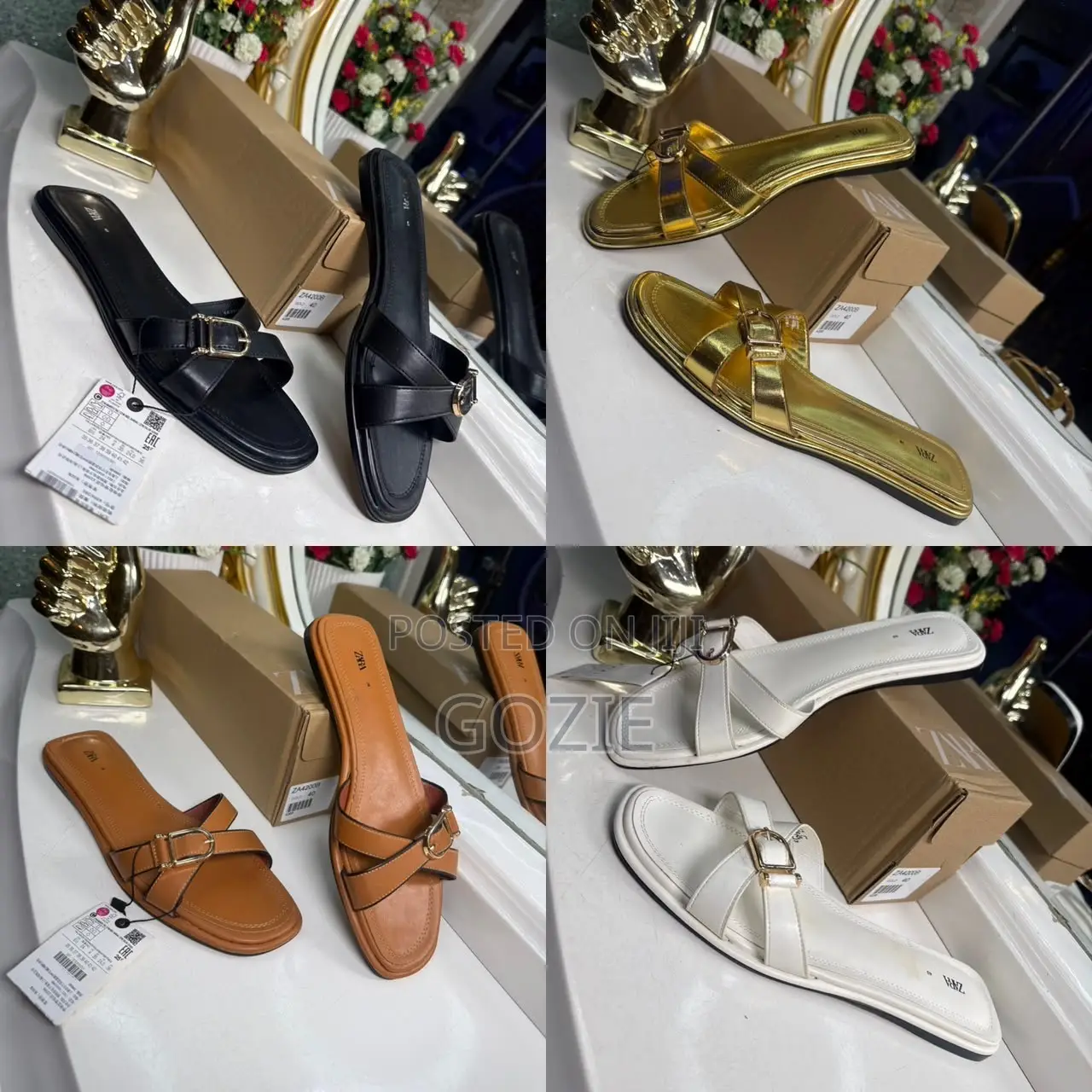 Luxury Flat Zara Slides