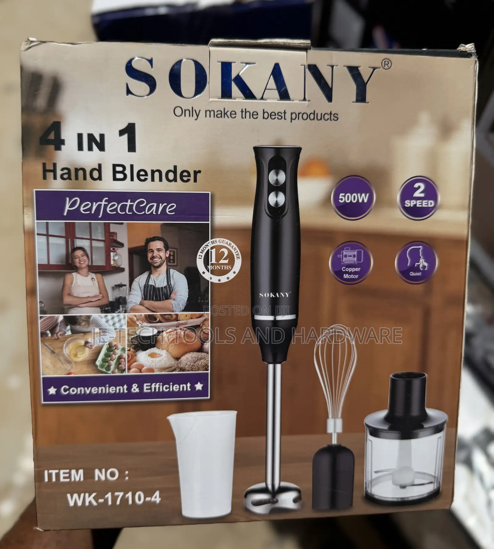 Sokany 4-in-1 Hand Blender (Model WK-1710-4)