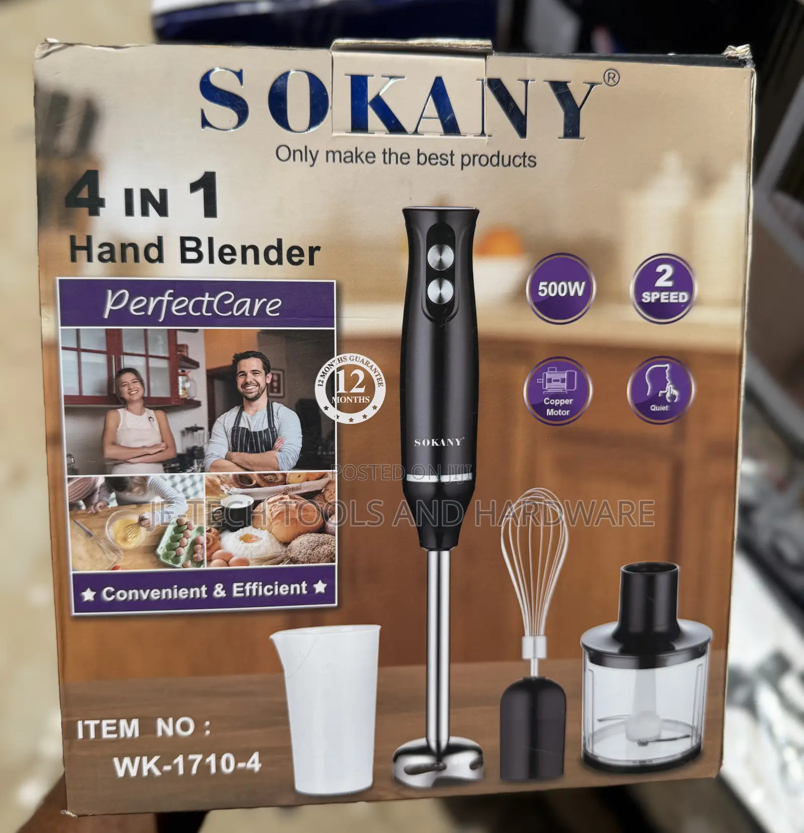 Sokany 4-in-1 Hand Blender (Model WK-1710-4)