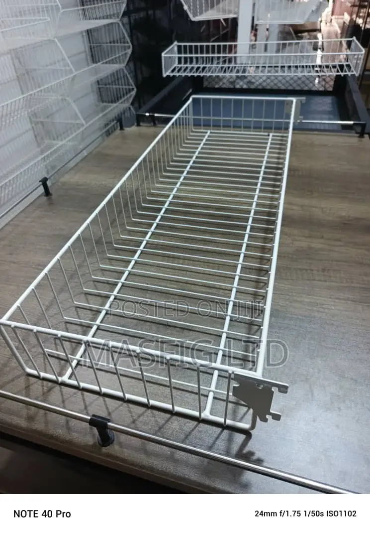 Caged Layer Basket (White) Supermarket Shelves