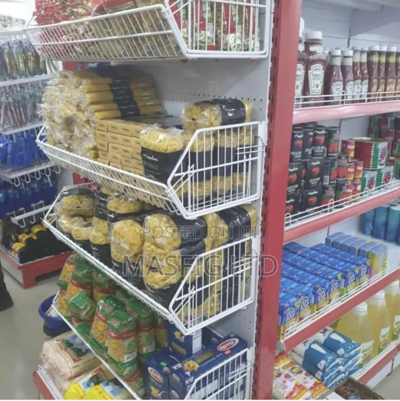 Caged Layer Basket (White) Supermarket Shelves