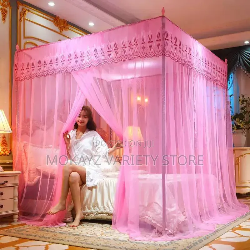 Royal Crown Luxe Lace Mosquito Canopy Net With Strong Iron Stand
