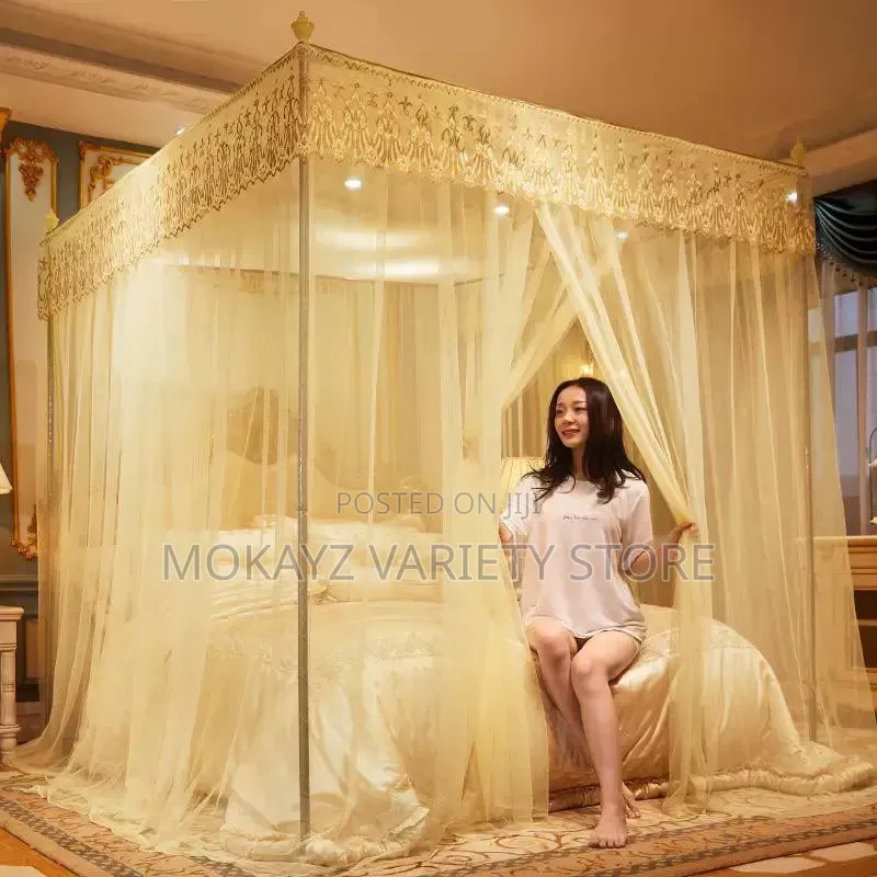 Royal Crown Luxe Lace Mosquito Canopy Net With Strong Iron Stand
