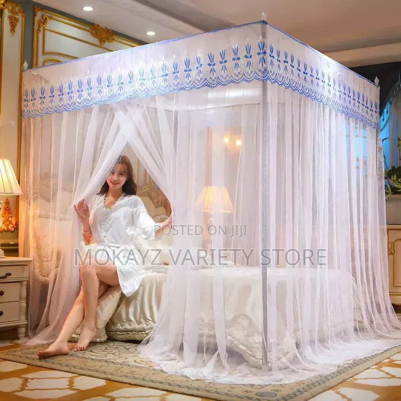 Royal Crown Luxe Lace Mosquito Canopy Net With Strong Iron Stand