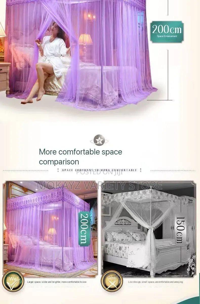 Royal Crown Luxe Lace Mosquito Canopy Net With Strong Iron Stand