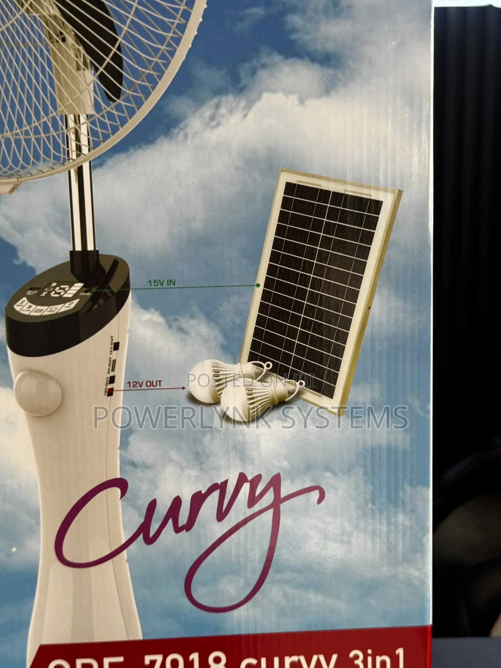 QASA CURVY 18-Inch 3-in-1 Rechargeable Fan