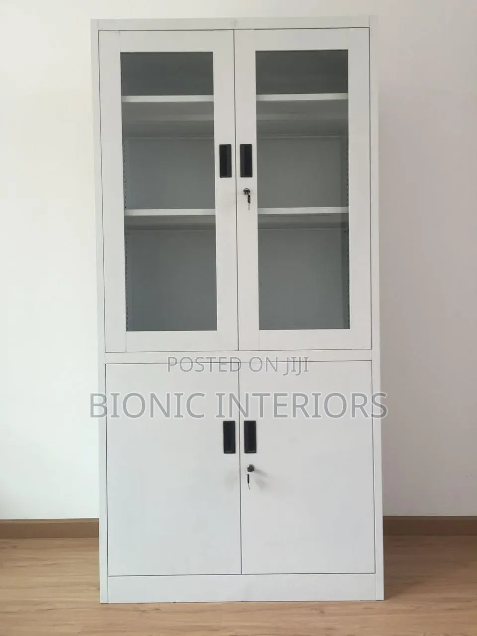 Half Glass File Cabinet With 4 Shavles