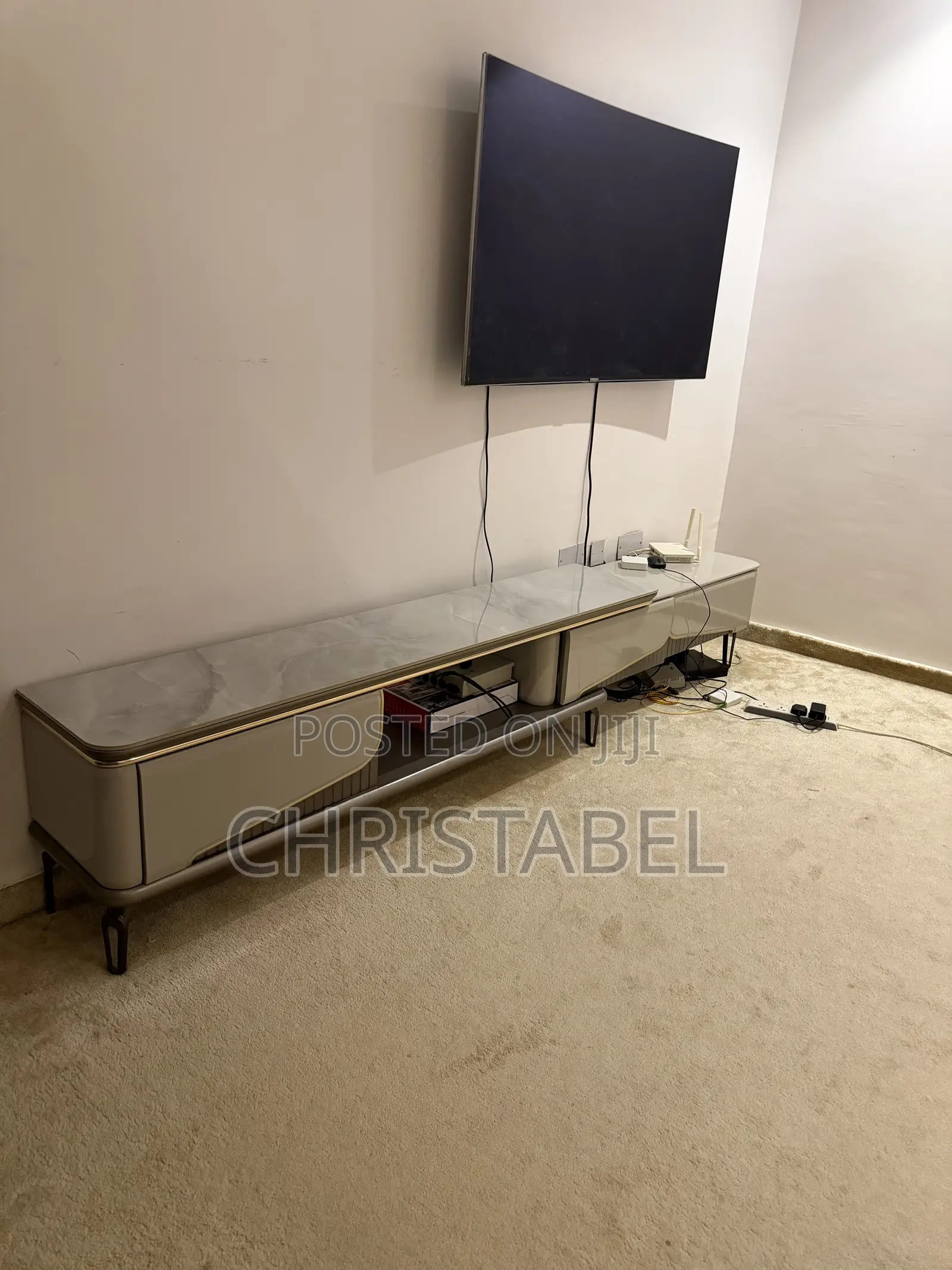 Modern Marble Top TV Console