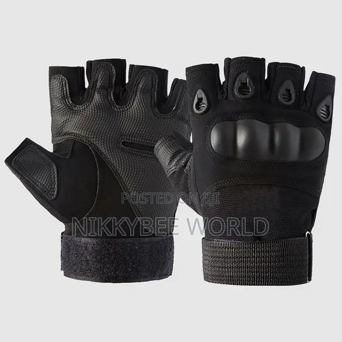 Fingerless Gym Gloves With Hard Knuckle Workout Weightlifting Glove