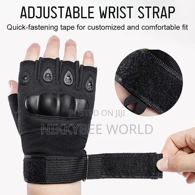 Fingerless Gym Gloves With Hard Knuckle Workout Weightlifting Glove