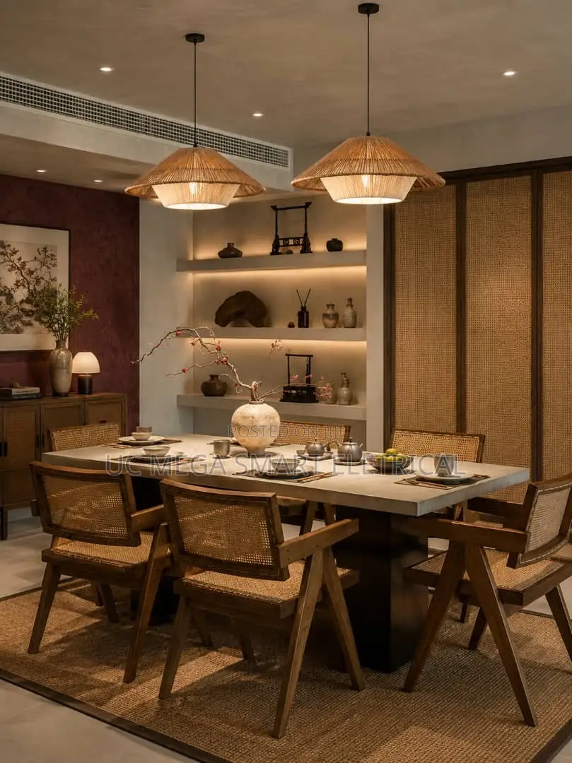 Retro Wabi Sabi Rattan Pendant Light Living RoomBedroomRestaurant Bar