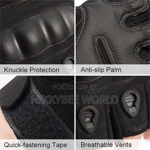 Fingerless Gym Gloves With Hard Knuckle Workout Weightlifting Glove