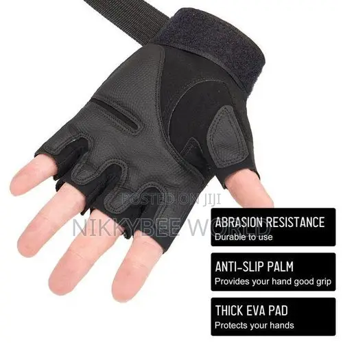 Fingerless Gym Gloves With Hard Knuckle Workout Weightlifting Glove