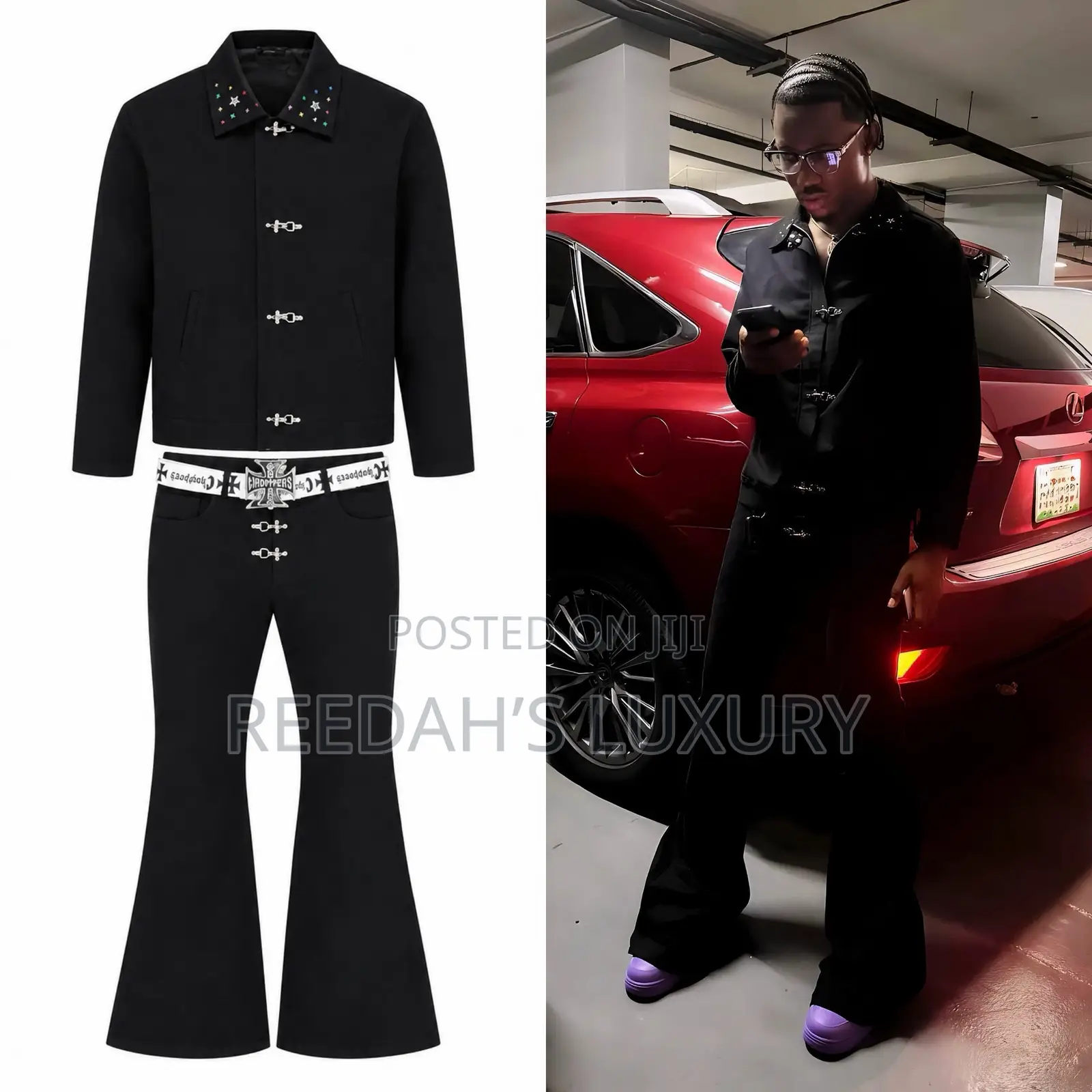 Men’s Gothic Star-Studded Flare Set