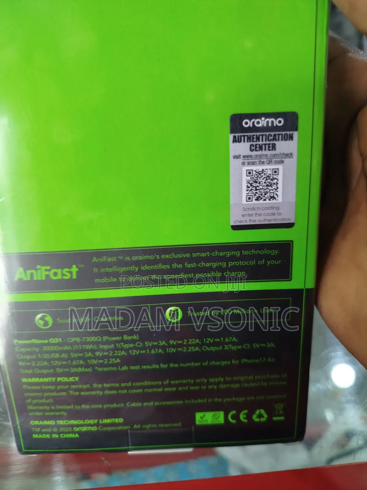 Oraimo 30000mah Power Bank With Display