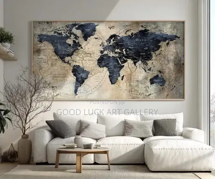 Abstract Canvas World Map
