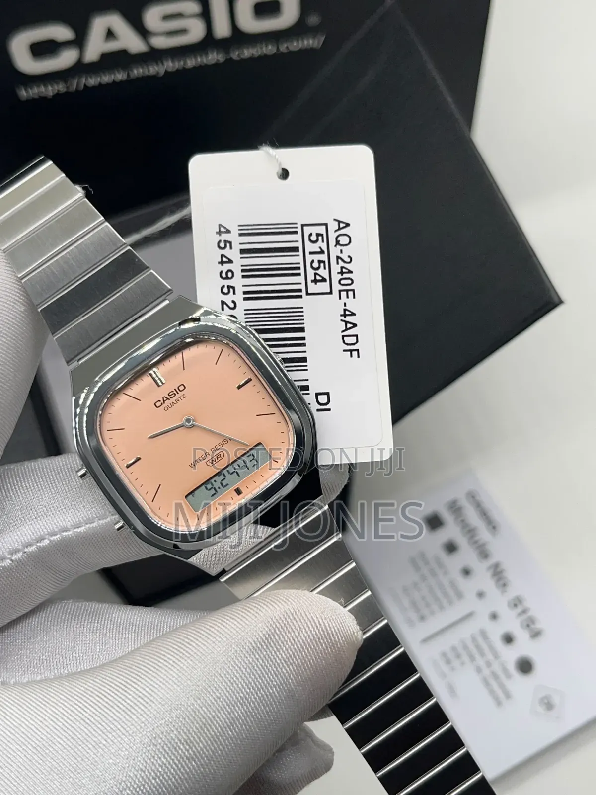 CASIO 5154 AQ-240E Silver Chain Watch - Analog + Digital + Waterproof*