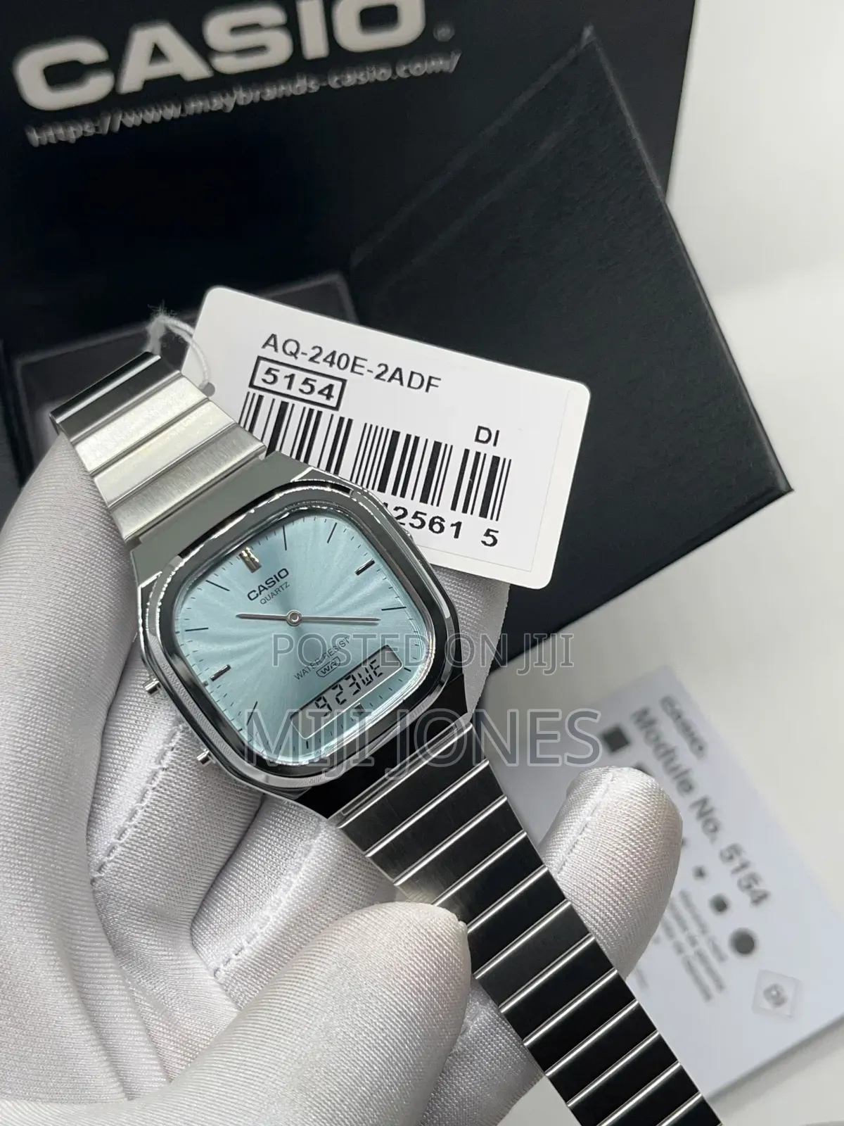 CASIO 5154 AQ-240E Silver Chain Watch - Analog + Digital + Waterproof*