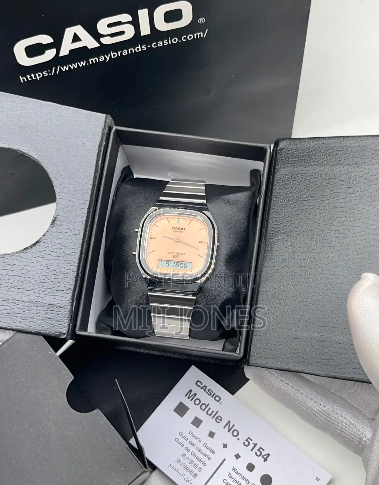 CASIO 5154 AQ-240E Silver Chain Watch - Analog + Digital + Waterproof*