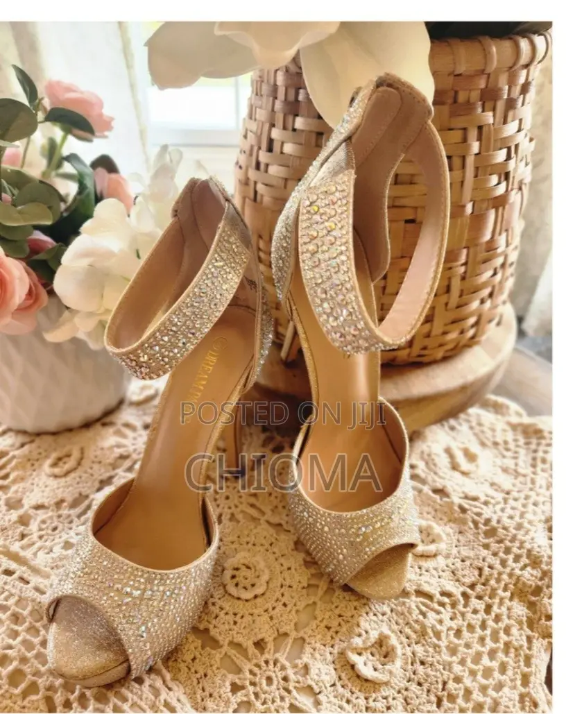 Dream Pairs High Heel Ankle Strap Peep Sandals -Shine Gold US 9.5/Eu42