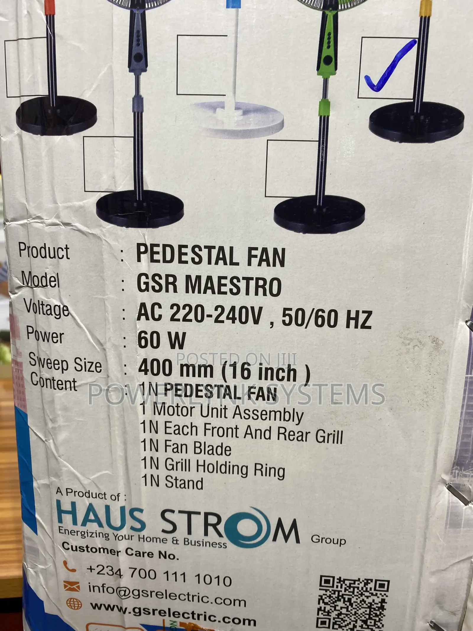 GSR Maestro Pedestal Fan