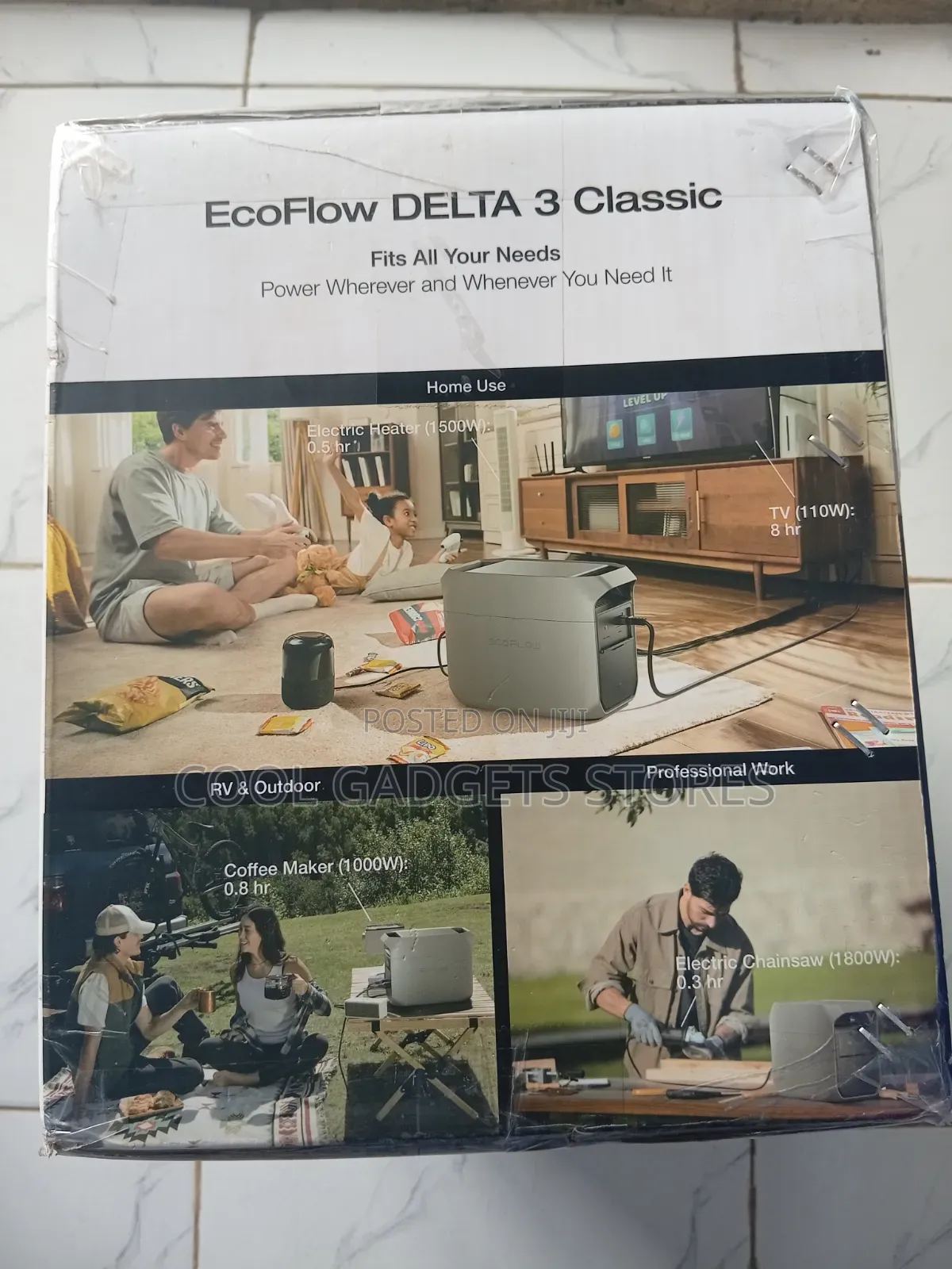 Ecoflow Delta 3 Classic Portable Power Station,1024Wh, 1800W AC Output