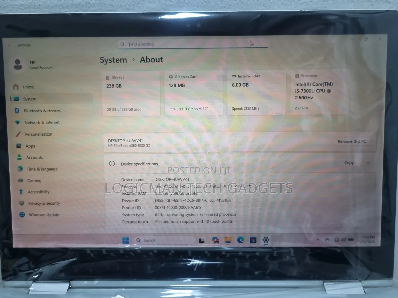 Laptop HP EliteBook x360 1030 G2 8GB Intel Core i5 SSD 256GB
