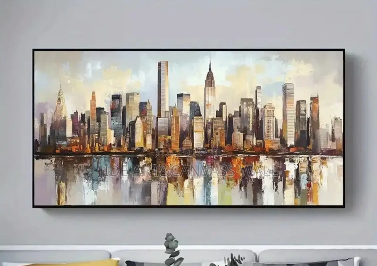 Wall Landscape Wooden Frame Painting London Buildings W