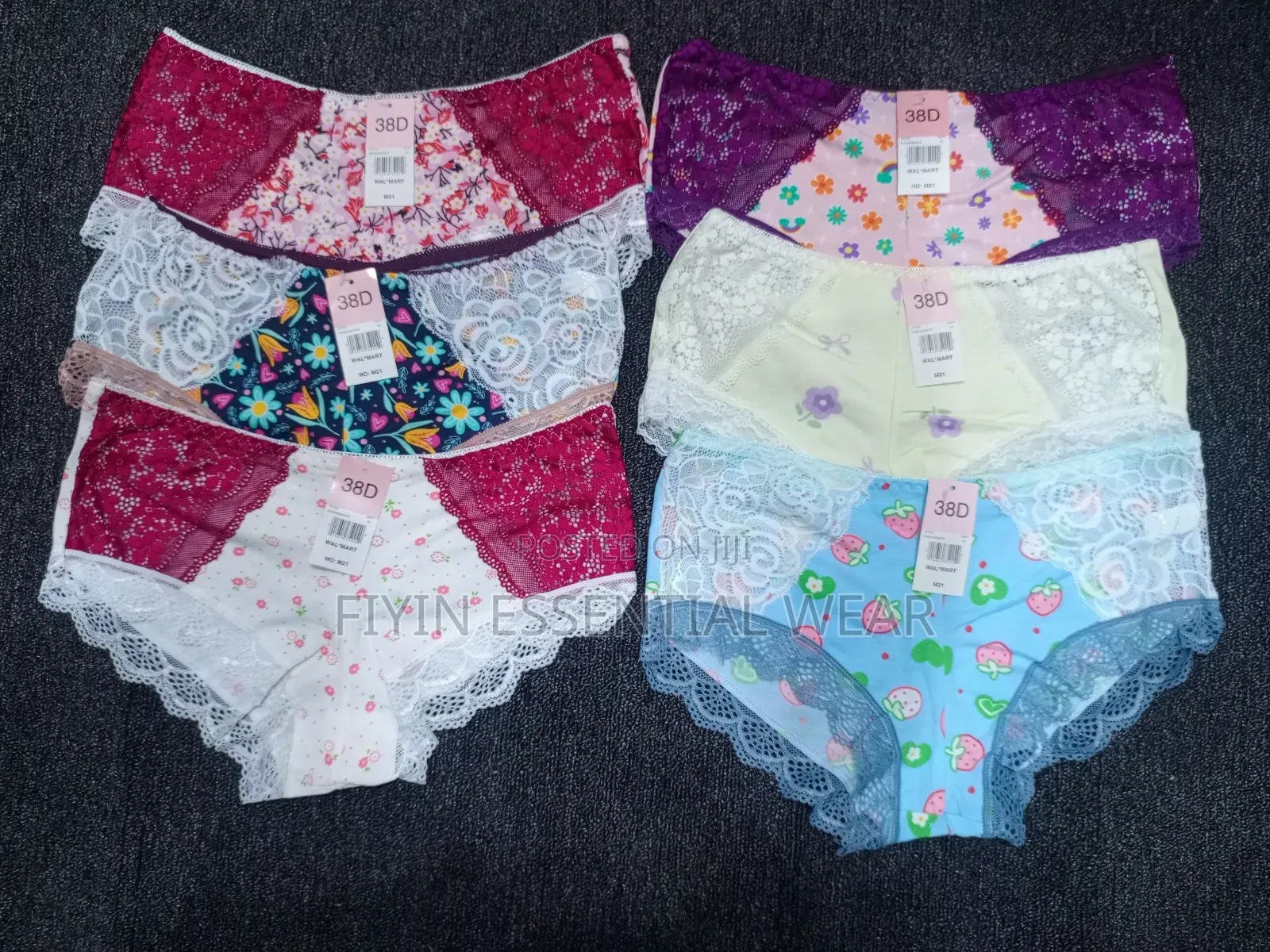 3pcs 38D Lacey Floral Prints Ladies Pants