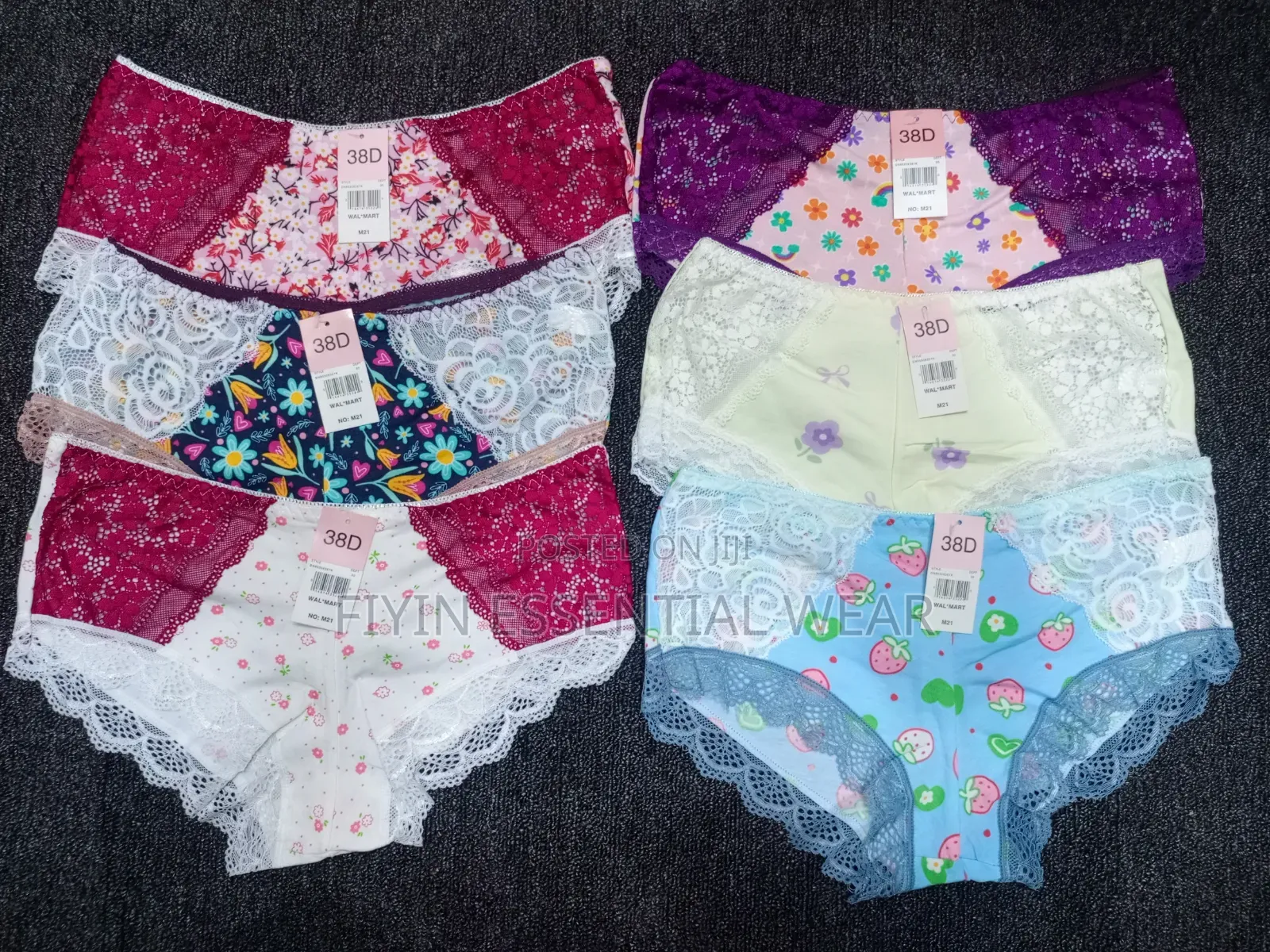 3pcs 38D Lacey Floral Prints Ladies Pants