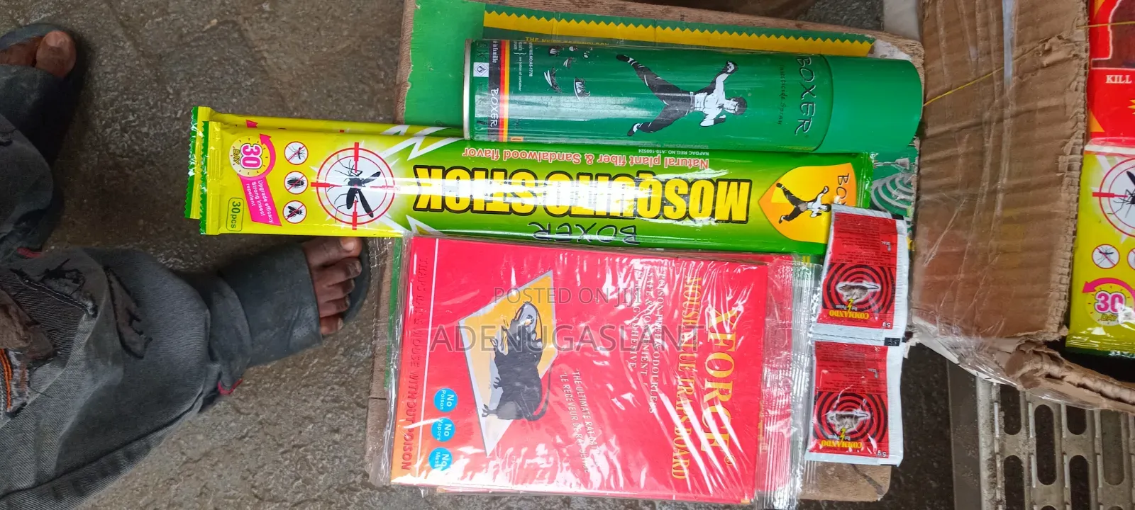 Boxer Spray Insecticide, 3 Boxer Stick and 3 Rat Gum,