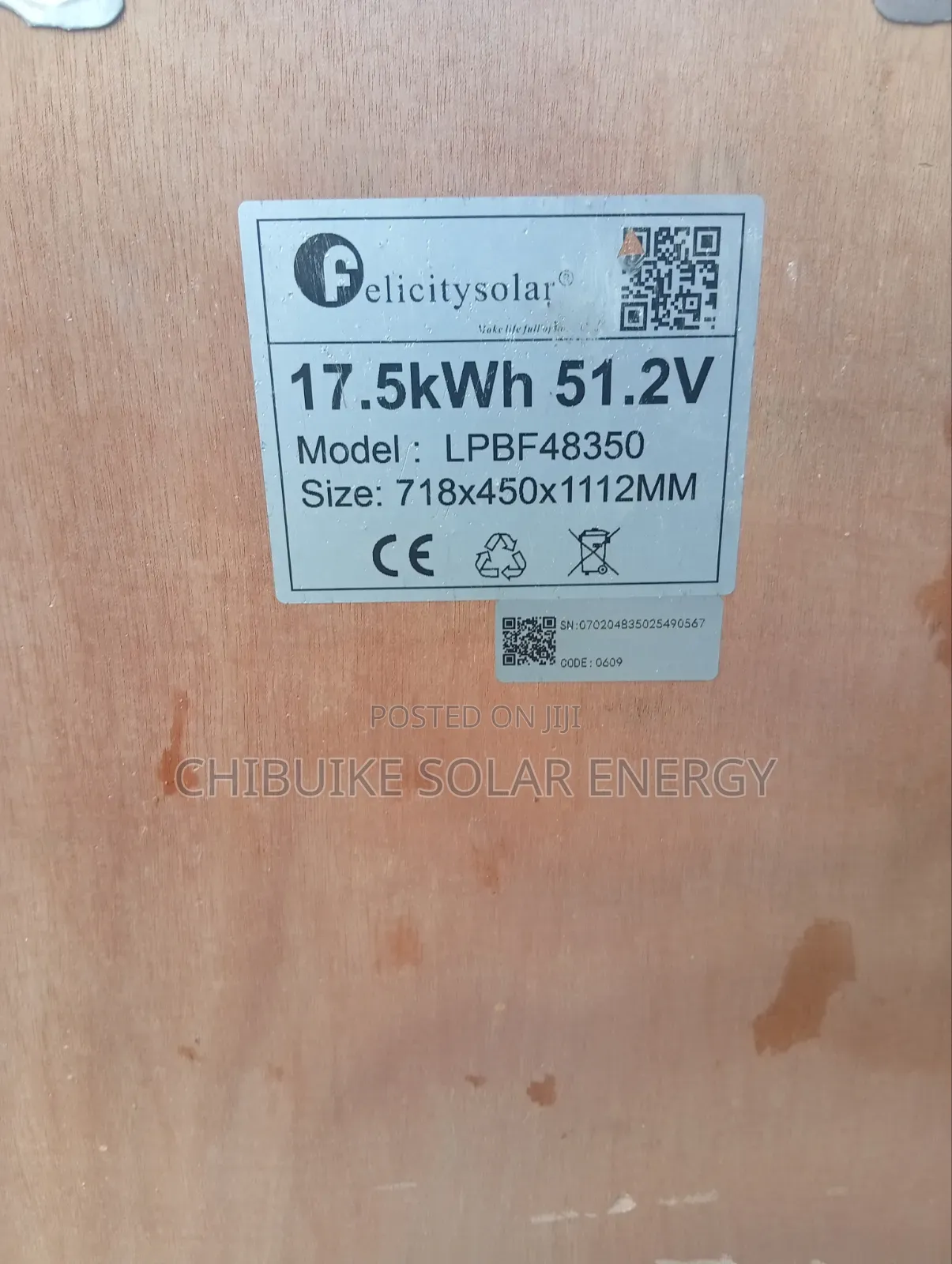Felicity Solar Battery 17.5kwh/48v