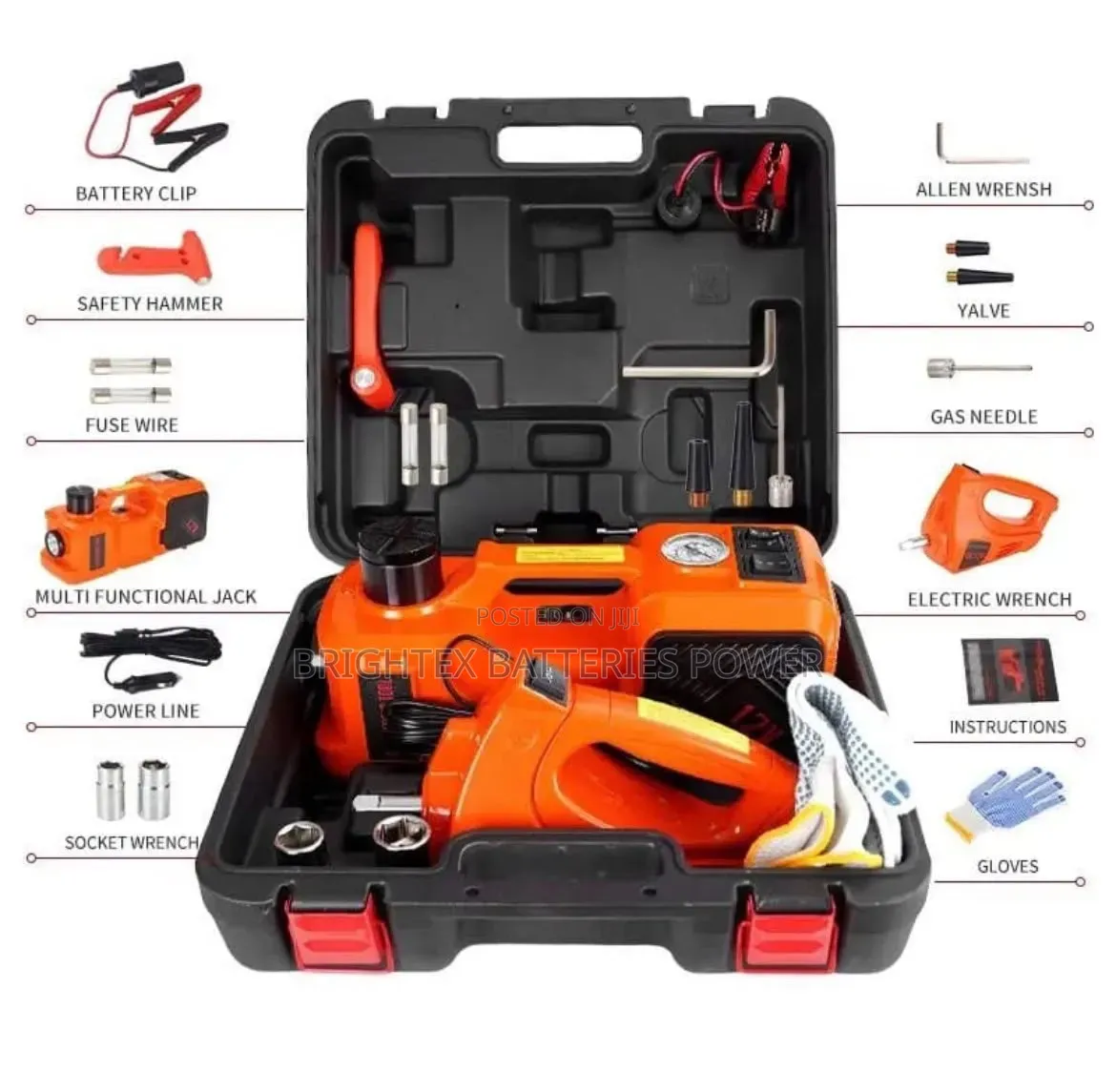 12vots 10Tons Electric Jack That Jack Your Tyres and Pump Your Tyres