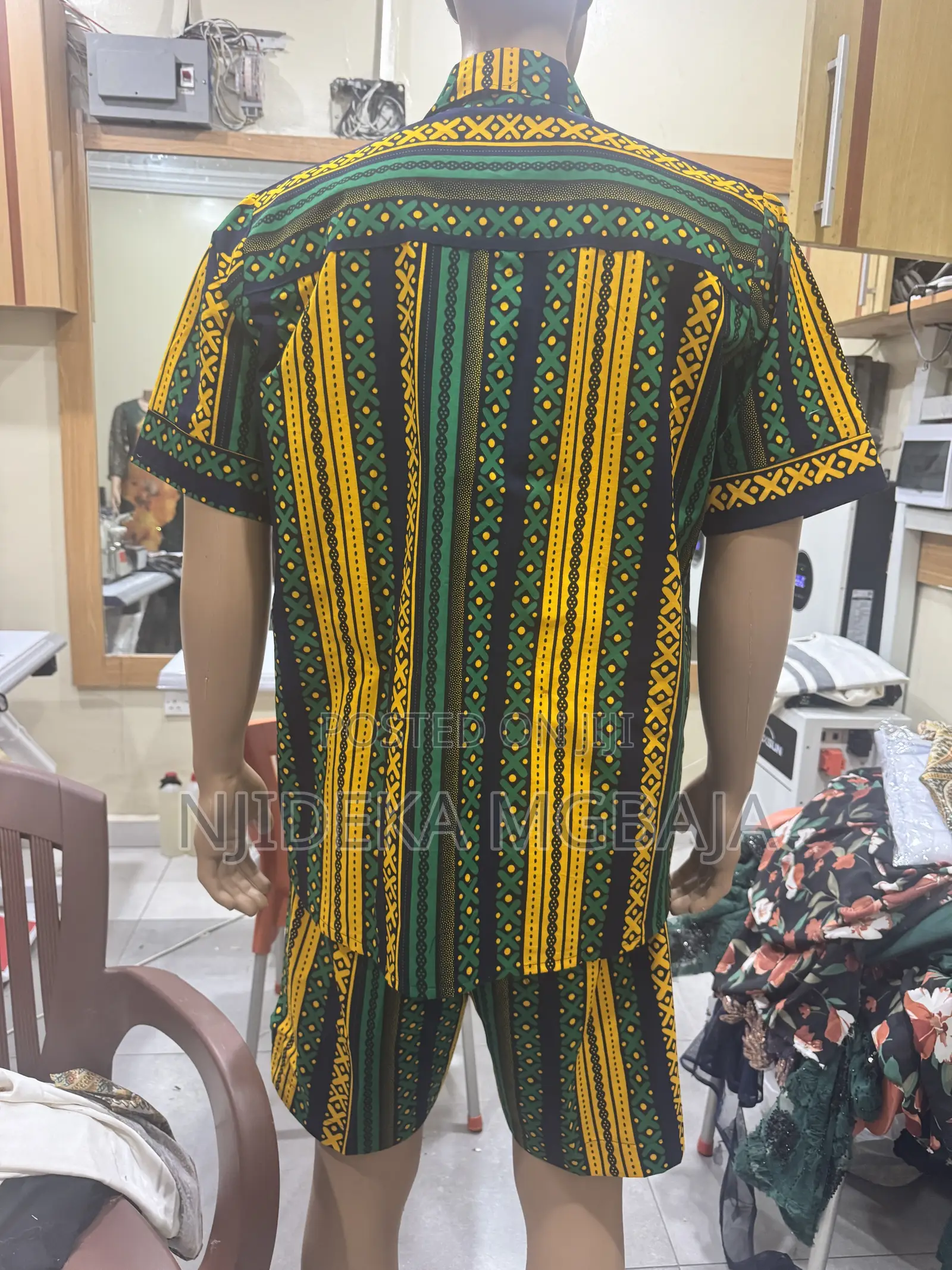 Green Yellow Ankara Men’s Short and Short