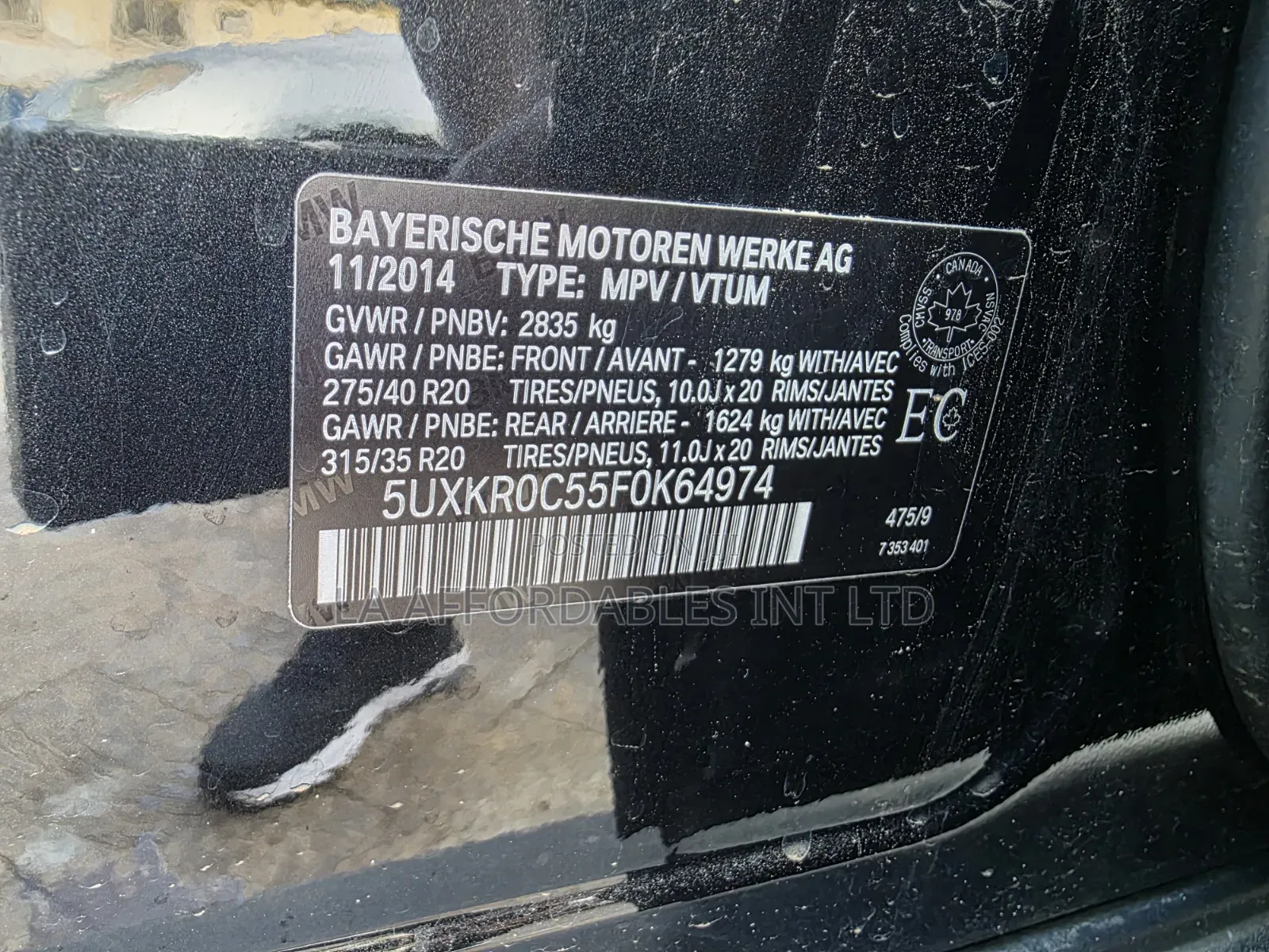 BMW X5 xDrive35i 4dr SUV AWD (3.0L 6cyl Turbo 8A) 2015 Black